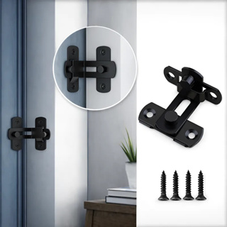 Trava angular L Trinco Ângulo 90° Graus Porta Fechadura Canto Janela Seleiro Portão Tranca Aço Preto em Oferta na Shopee