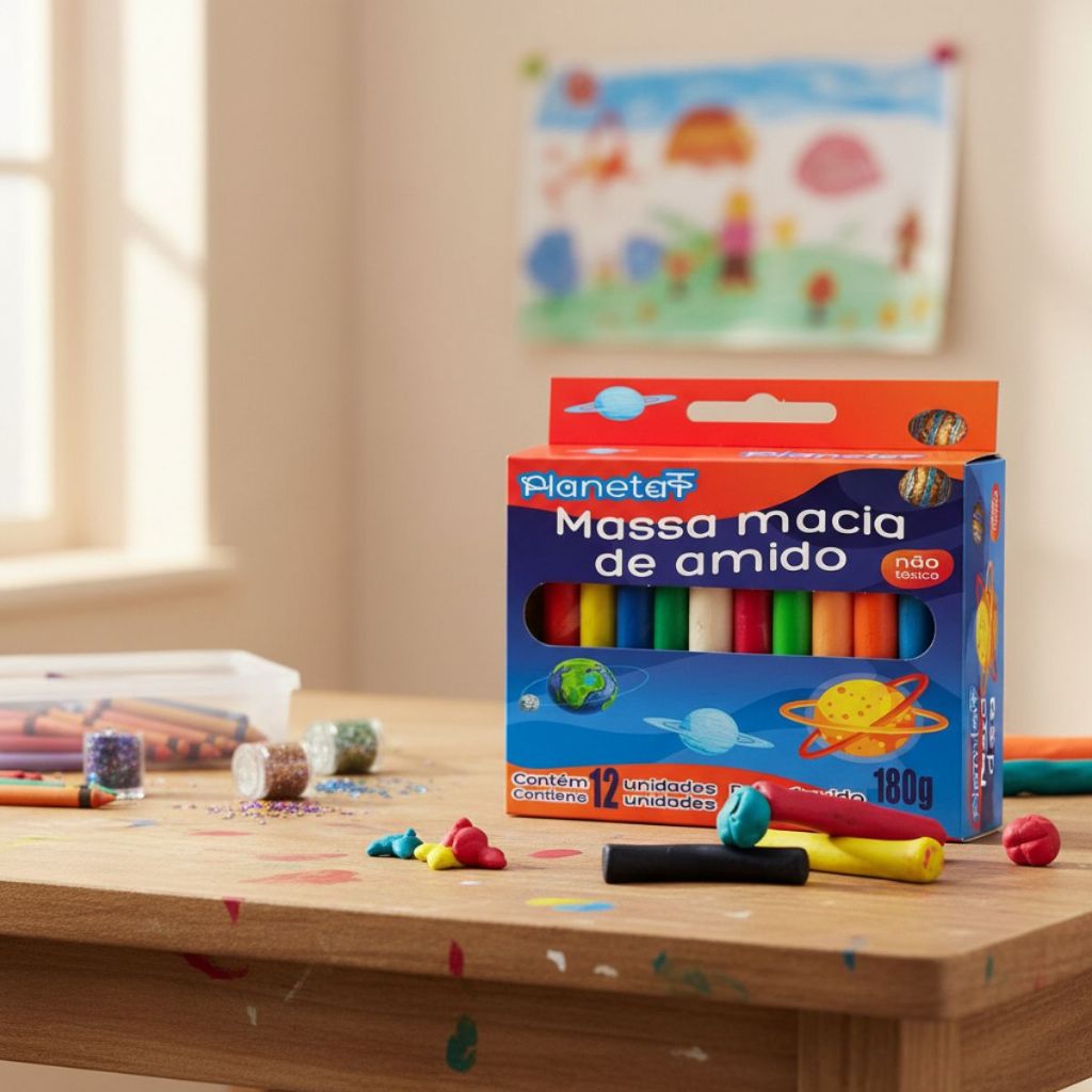 Massinhas de Modelar 12 Cores 180g Colorida Material Escolar Massa de Amido Escolar Arte em Oferta na Shopee