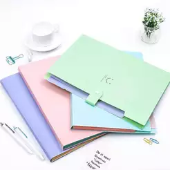 pasta de Arquivo A4 sanfonada colorida organizadora expansível de documentos 5 divisória