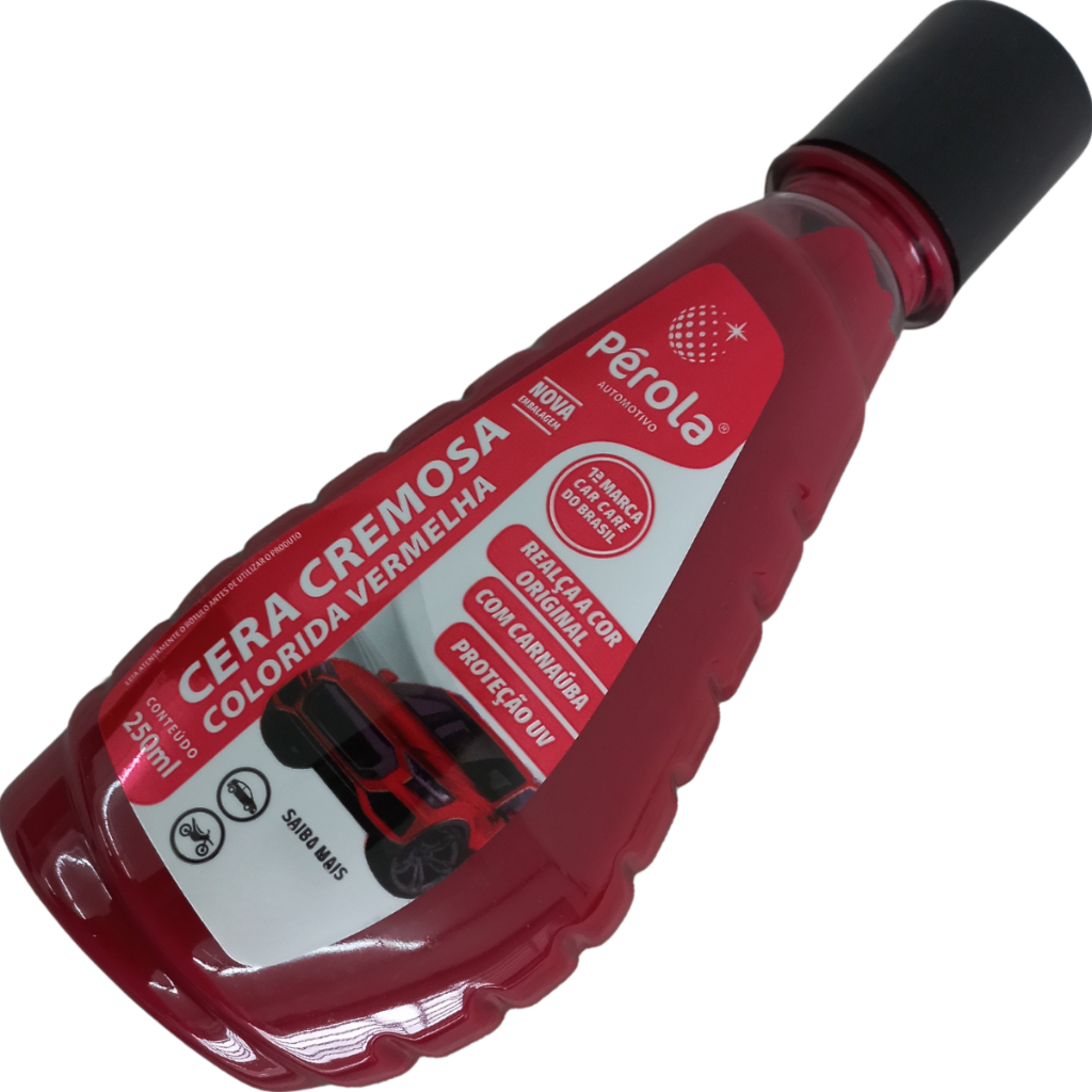 Cera Cremosa Colorida na Cor Vermelha 250ml Original Pérola em Oferta na Shopee