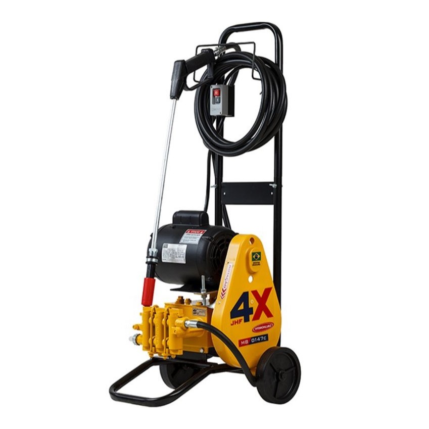 LAVADORA DE ALTA PRESSÃO COM MANGUEIRA DE 6 METROS JHF 4X MB 0147C COM MOTOR 1 CV 220V MONO 14002 - HIDROMAR