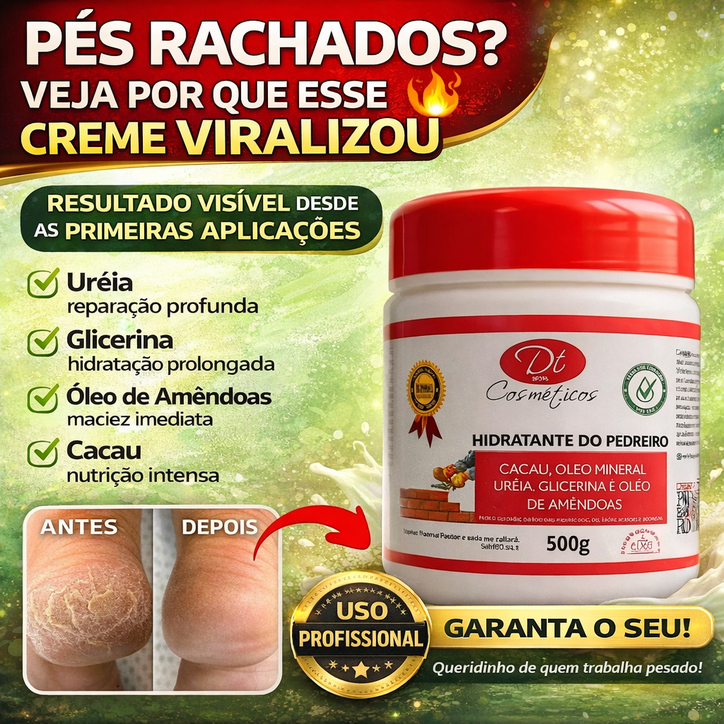 Creme Para Pés Mãos e Cotovelos Hidratação Profunda Com Ureia Amêndoas  Cacau Pele Macia de Verdade em Oferta na Shopee