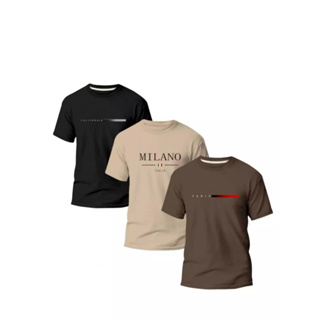 Kit camiseta Paris, Milano, California, Camiseta masculina camiseta 100% algodão,Camiseta lançamento em Oferta na Shopee