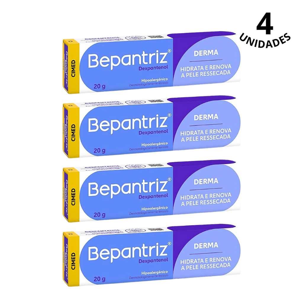 Kit 4Un Pomada Derma Dexpantenol Bepantriz Hidratação Assaduras e Cicatrização | Cimed