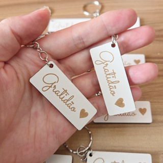 Kit 10/30/50/100 Chaveiros Gratidão com Coração em Mdf Branco 3mm Lembrança Religiosa Fé Deus em Oferta na Shopee