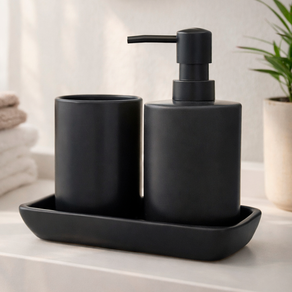 Kit Banheiro Lavabo Conjunto + Bandeja 3 Peças / Kbb-2007 em Oferta na Shopee