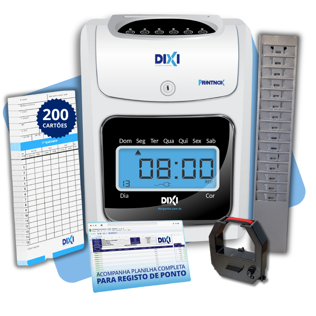 Relogio Ponto Cartografico Manual + 200 Cartoes Cartolina + Fita instalada + Chapeira 15 lugares