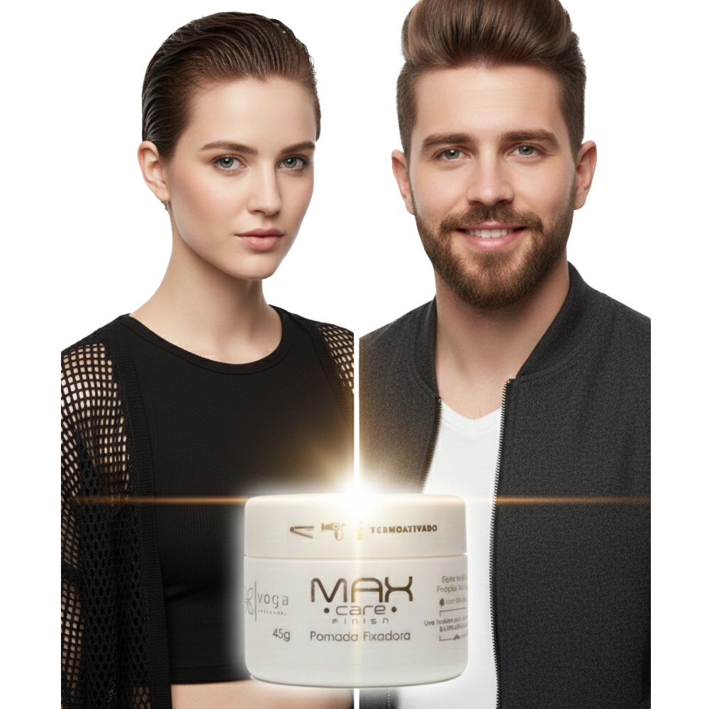 Pomada Modeladora In Voga Max Care Finish Matte 45g Efeito Seco Fixação Forte Cabelo Barba Unissex Profissional Com UV