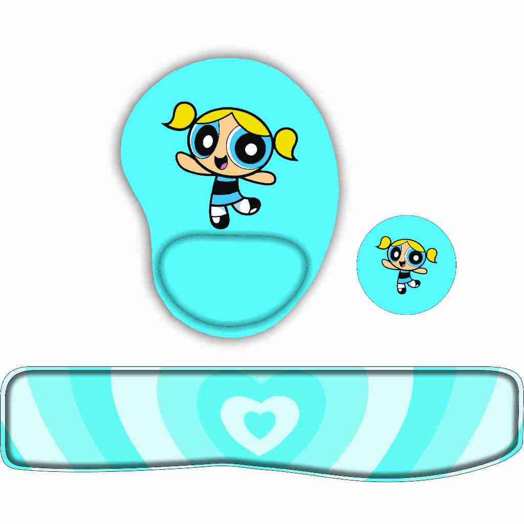 Kit Mouse Pad + Apoio de Teclado + Porta copos Meninas Super Poderosas LINDINHA
