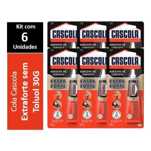 Kit com 6 - Cola Cascola Extra Forte Sem Toluol - 30gr em Oferta na Shopee