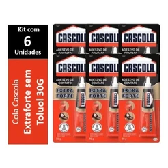 Kit com 6 - Cola Cascola Extra Forte Sem Toluol - 30gr