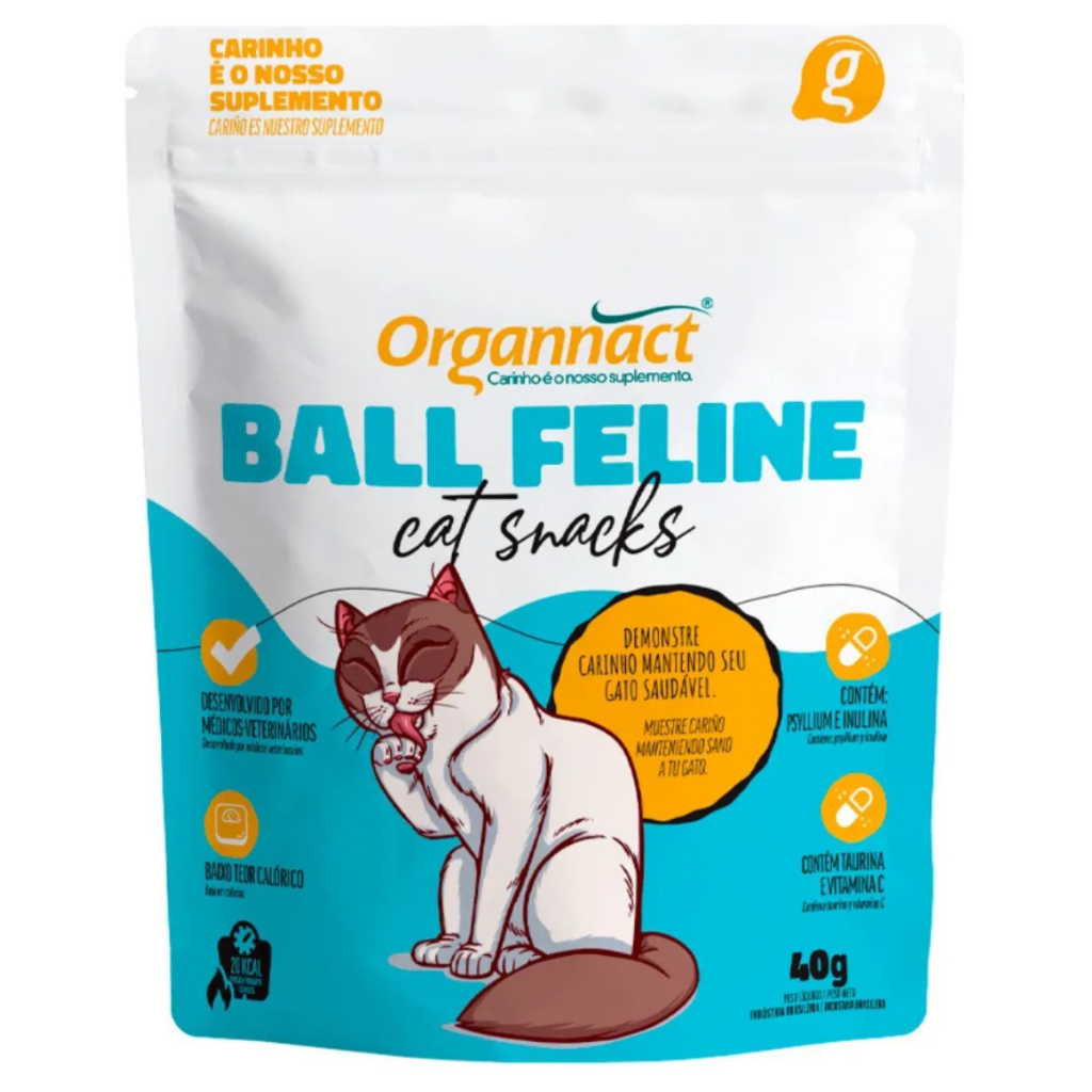 Suplemento Organnact Ball Feline Cat Snacks 40g