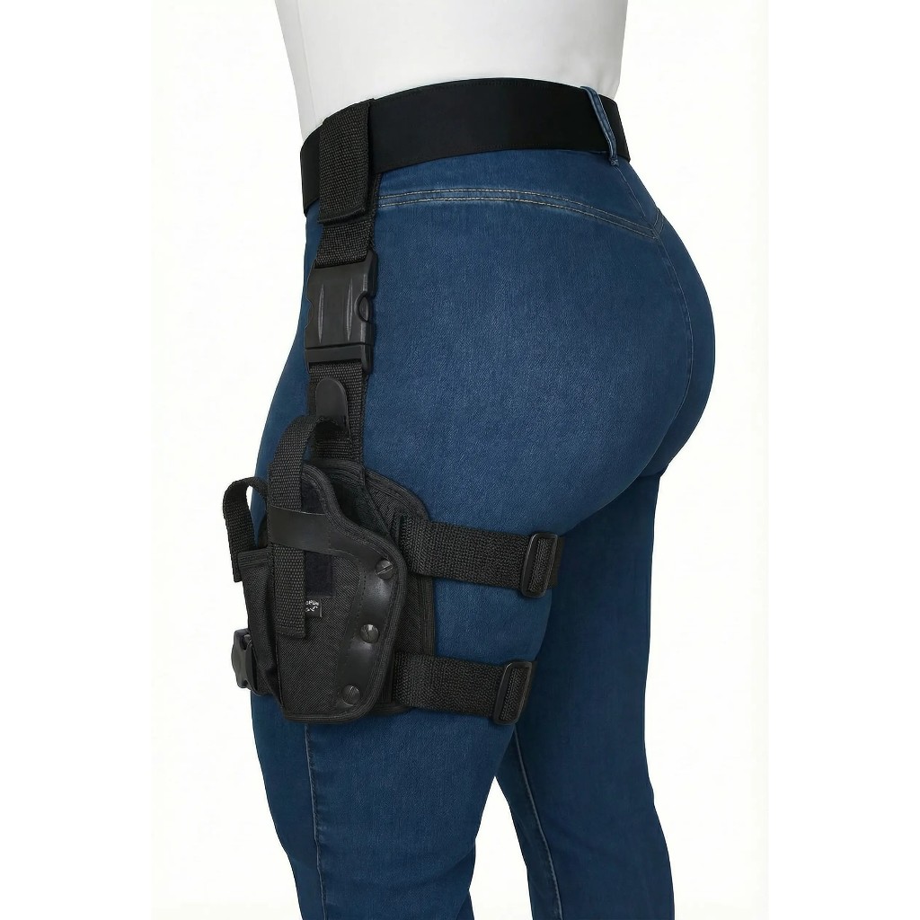 Coldre Robocop Canhoto (Lado Esquerdo) Preto - Tático Militar – P/ Pistola ou Revólver c/ Parafusos em Oferta na Shopee