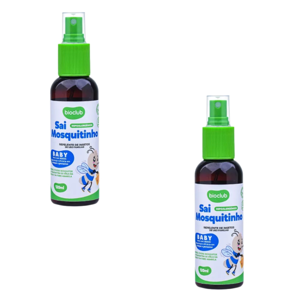 Kit 2 Repelente Infantil Sai Mosquitinho Spray 120ml Bioclub