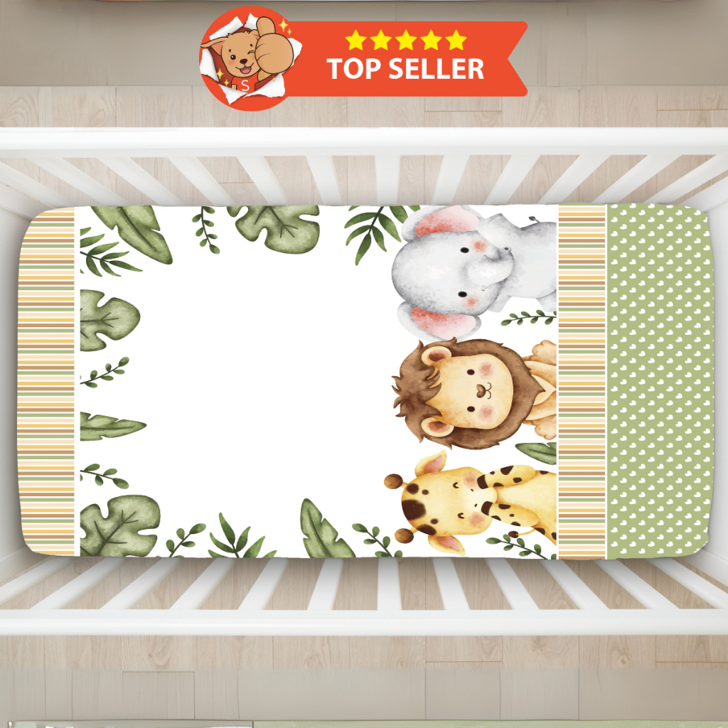Lençol Para Berço Bebê Estampado Elástico em Toda Volta ( 1,30 X 0,70 X 0,12cm )