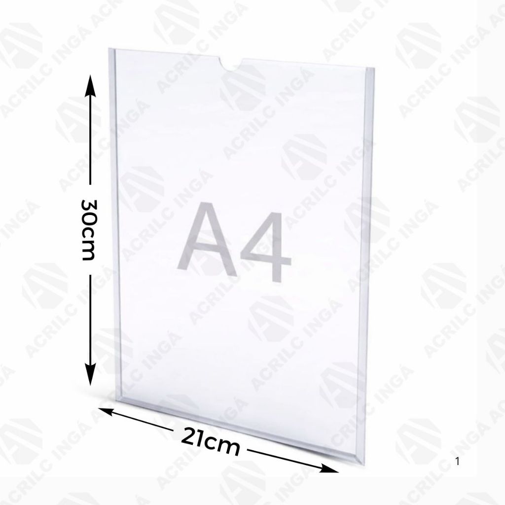 Suporte Display A4 Acrílico Expositor de Avisos Folha Papel Mesa Balcão Loja Escritório Informações