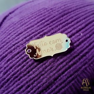 Kit 10 Medalha Tag Escrita "Feito com Amor" Aplique em Acrilico Espelhado - Perfeita em cada detalhe em Oferta na Shopee