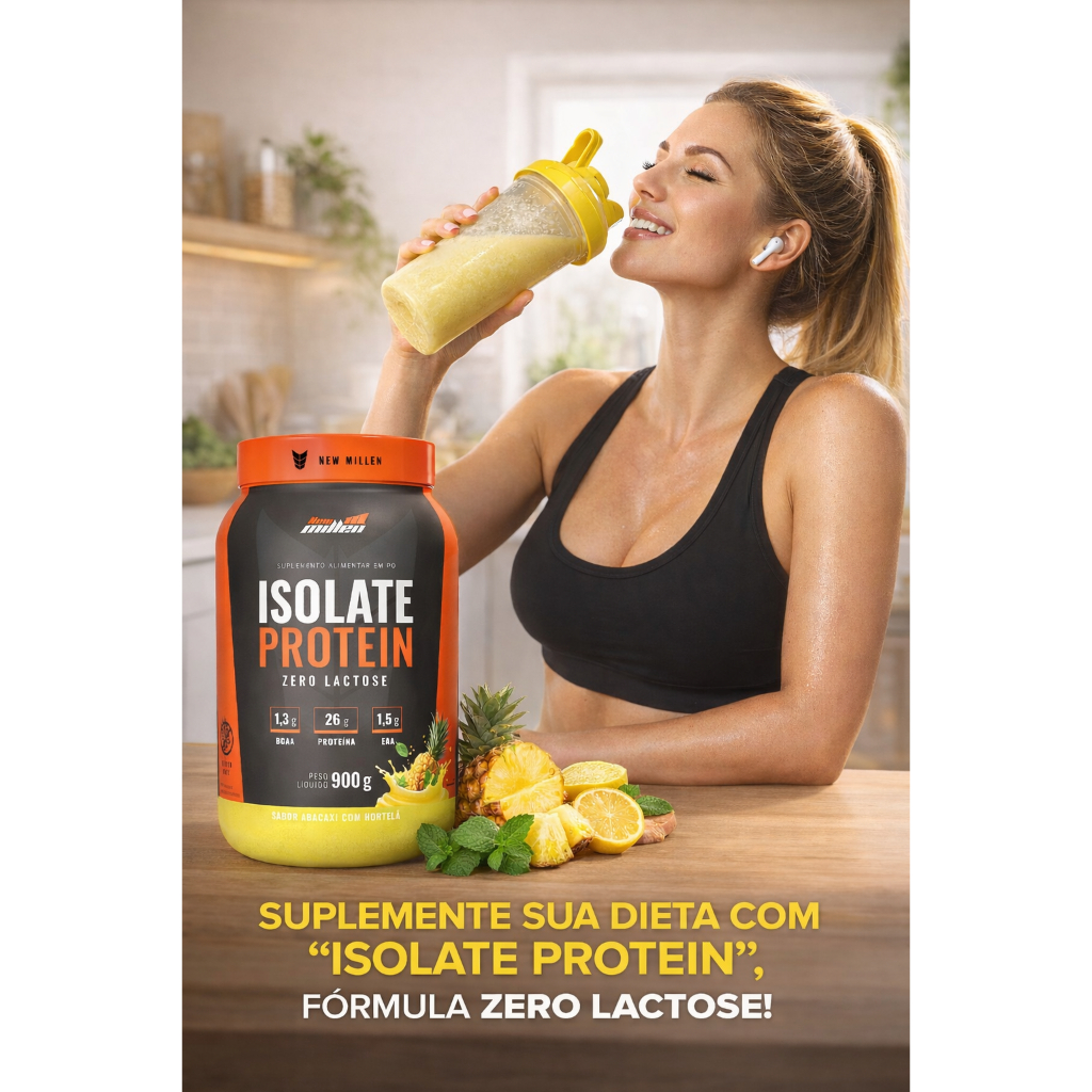 Isolate Protein 900g - New Millen - ZERO LACTOSE - BOVINO em Oferta na Shopee
