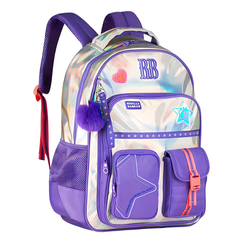 Mochila de Costas Holográfica Rebecca Bonbon Clio RB27020 em Oferta na Shopee