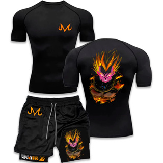 Kit Camiseta compressão e Short Compressão 2 em 1 Dry-Fit Arte Vegeta Goku Dragon Anime Ball Z Mode Geek Gym Fitness em Oferta na Shopee