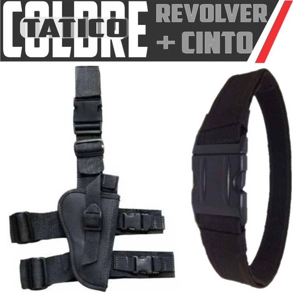 Coldre de Perna Coxa de Revolver & Pistola + Cinto Tático Regulável
