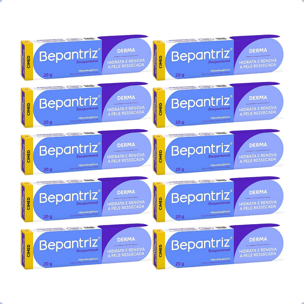 Kit 10 Un Pomada Bepantriz Derma Creme Cicatrizante Anti-Assaduras E Hidratante 20g | Cimed