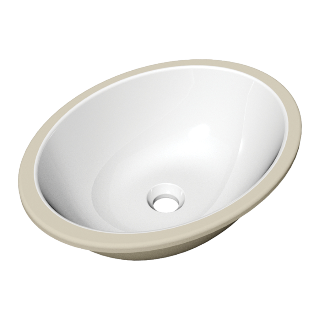 Cuba Pia Lavatorio Oval Branco com Bege Para Bnaheiros e Cozinha Lorenzetti CBO-09