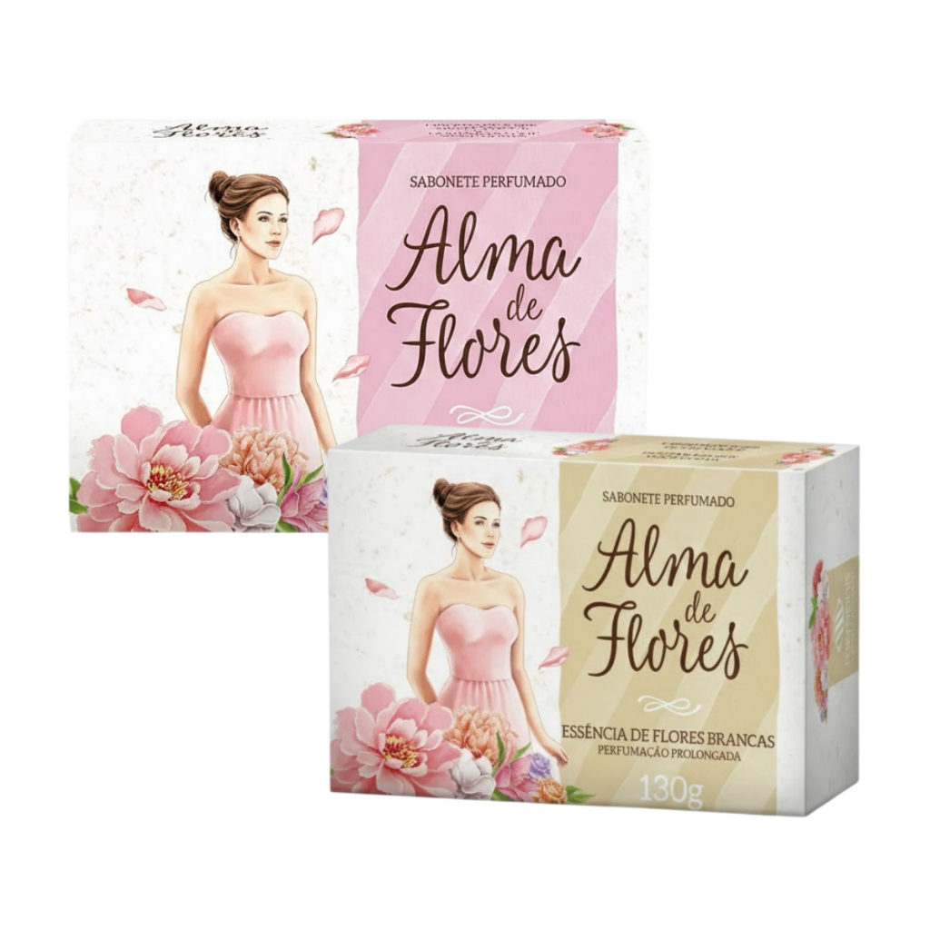 Sabonete perfumado em Barra de 130g Linha Alma de Flores - Escolha o seu