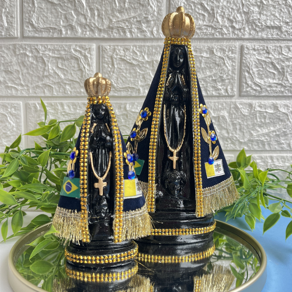 Imagem Nossa Senhora Aparecida de Manto Tradicional Tipo Original