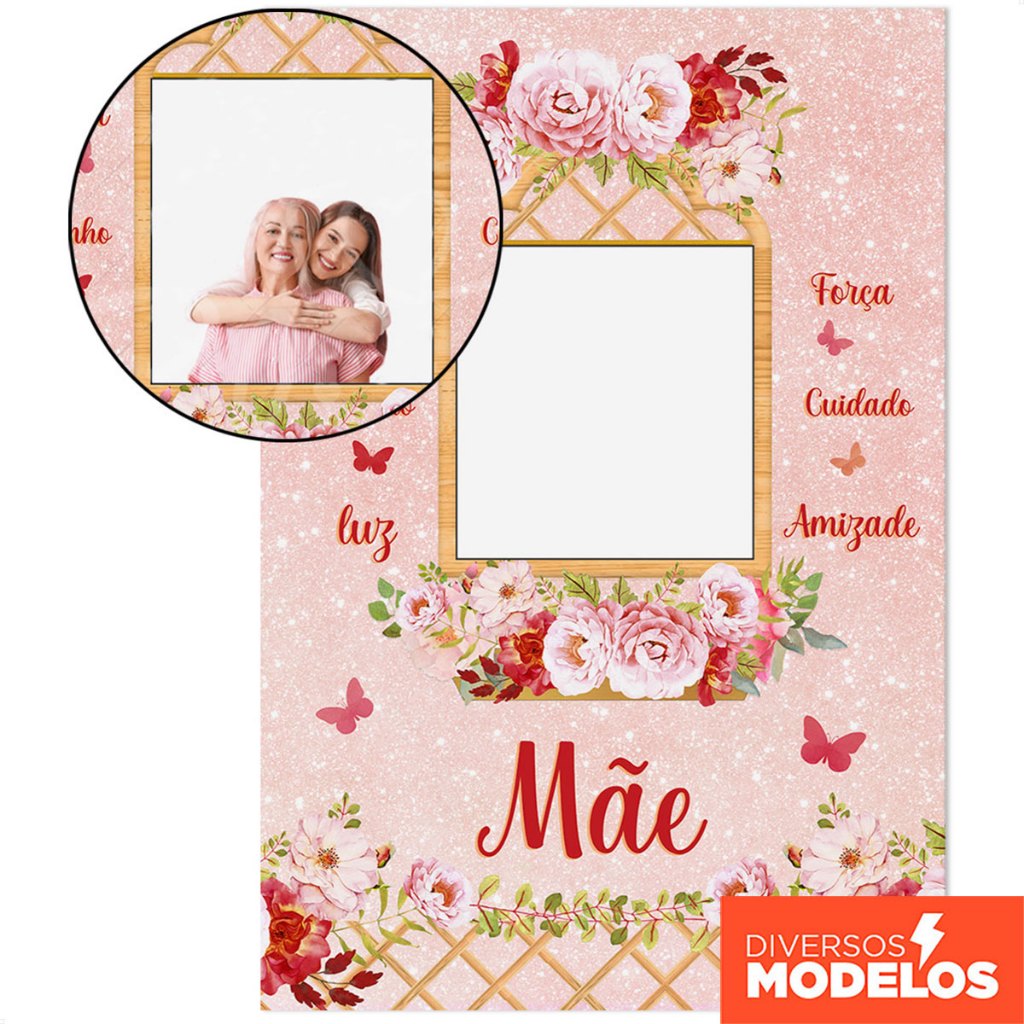 Painel Retangular Interativo Decoração Dia Das mães Lateral Vazado Sublimado Em Tecido 1,50x2,20 em Oferta na Shopee