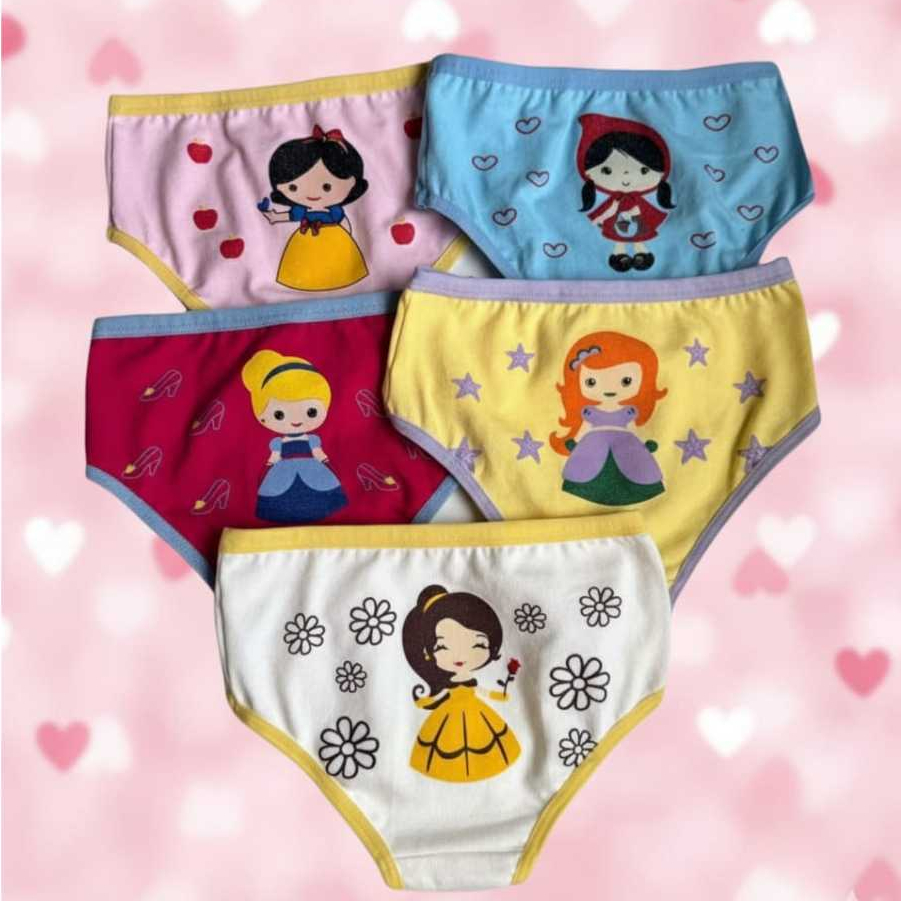 KIT 2 OU 5 CALCINHAS INFANTIL DE ALGODÃO COM FORRO/ CALCINHAS COM CORES E ESTAMPAS VARIADAS