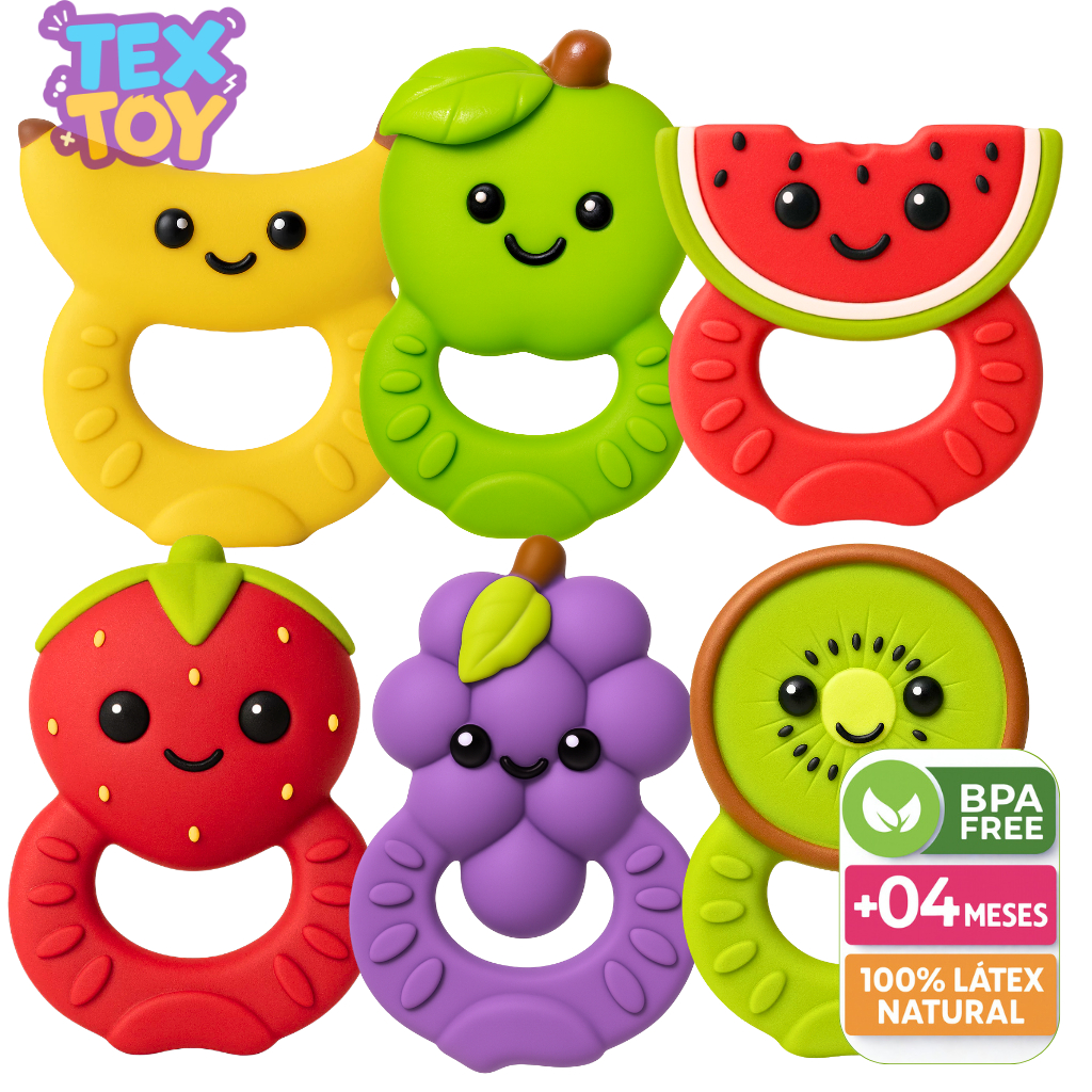 Mordedor Frutinha Bebê 100% Natural Macio Alívio Gengiva Livre de BPA Colorido Divertido Brinquedo Banho Textoy Presente em Oferta na Shopee