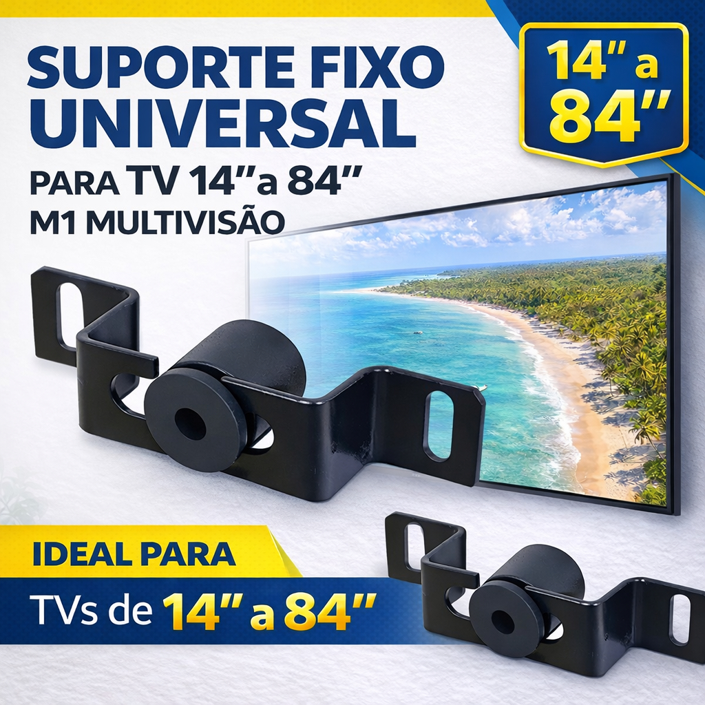 Suporte para TV Universal LED LCD FIXO Ultra Slim Reforçado para 14 até 84 Polegadas