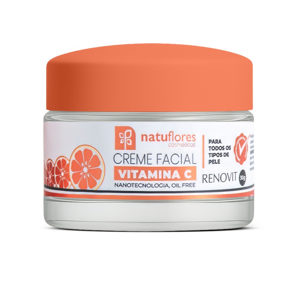 Creme Facial Renovit Vitamina C Nanotecnologia Pele Sedosa Natuflores 30ml