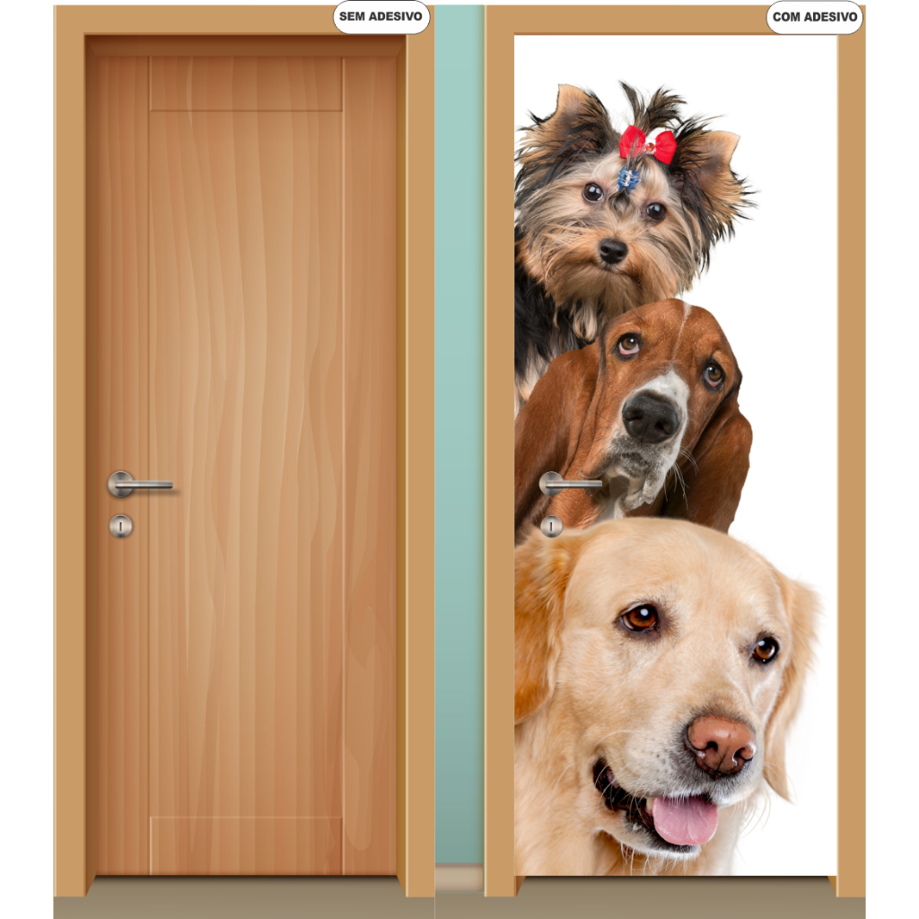 Adesivo Decorativo Porta Parede Vidro Cachorros Pet Shop Animais Veterinário Gatos Pets Banho Tosa em Oferta na Shopee