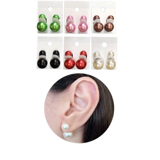 6 Pares Brinco Com Duas Pérolas Pérola Tradicional em Oferta na Shopee