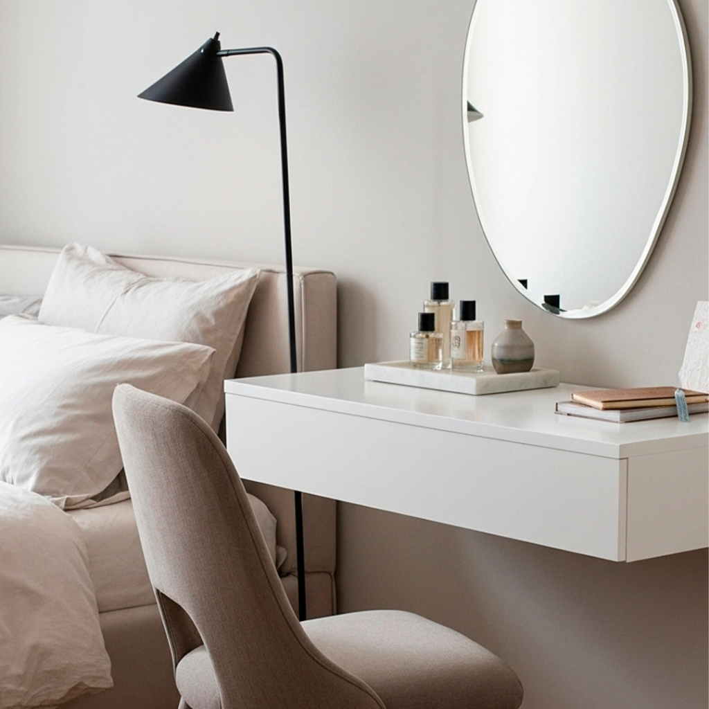 Penteadeira Suspensa com Gaveta Multiuso Corrediça Organizadora Maquiagens Hall de Entrada