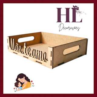 KIT 10 UNIDADES Bandejas decorativa festa Mãe te amo Dia das maes MDF CRU em Oferta na Shopee