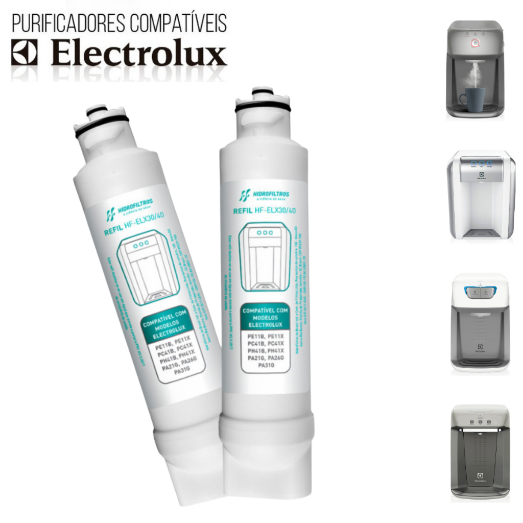 Kit 1 ou 2 Refil Compatível Purificador Electrolux PE11X PE11B PA21G PA26G PA31G PC41B PC41X PH41B em Oferta na Shopee