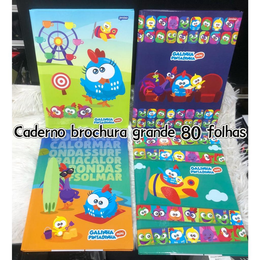 Caderno Grande Escolar Brochura Capa Dura com Pauta 80 Folhas Galinha Pintadinha 2026..l em Oferta na Shopee