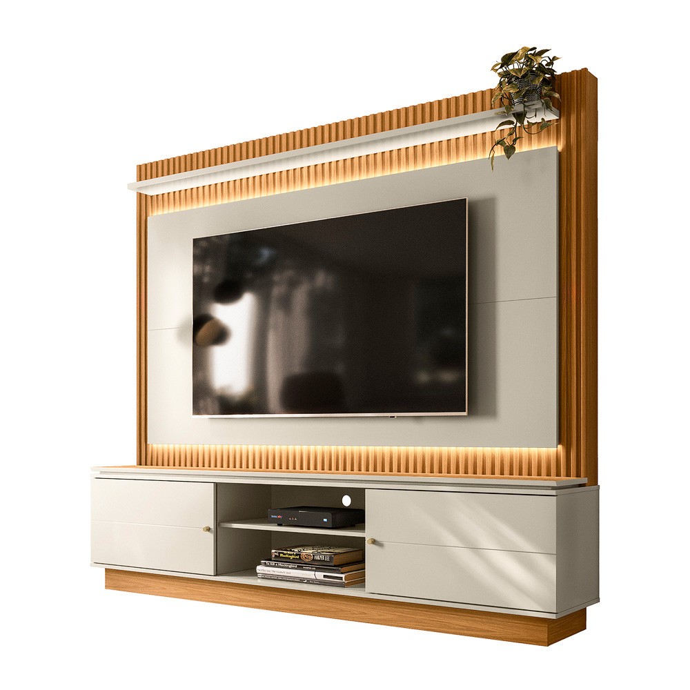 Estante Home para TV 75 polegadas Ripado com Led Guararapes Linea Brasil em Oferta na Shopee