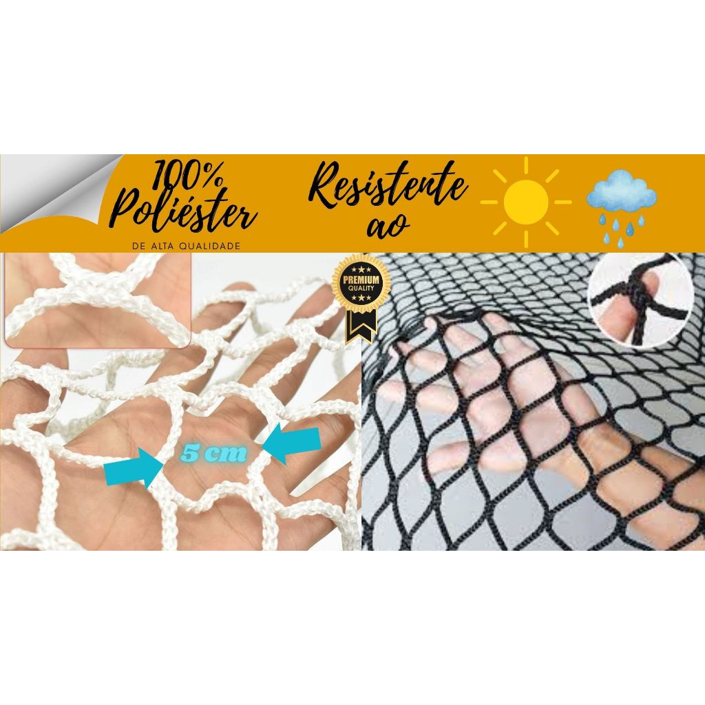 Detalhes do Rede tela proteção Janelas Varandas Piscinas Branca ou Preta até 5mt x 1,0mt