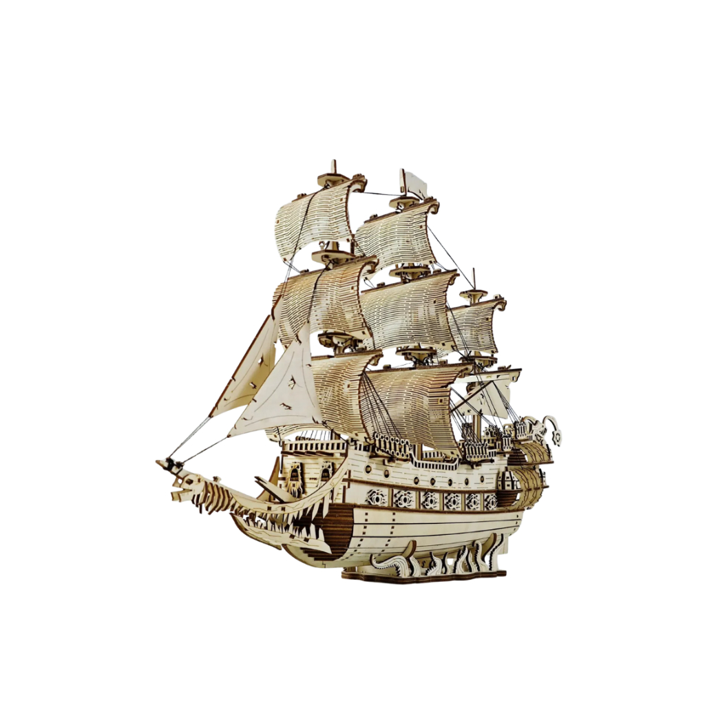 Miniatura Navio Fantasma Quebra-Cabeça em MDF