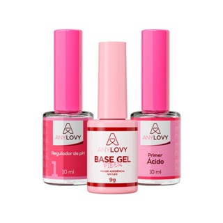 Kit Any Lovy Regulador De Ph + Primer Ácido + Gel Base Fiber em Oferta na Shopee