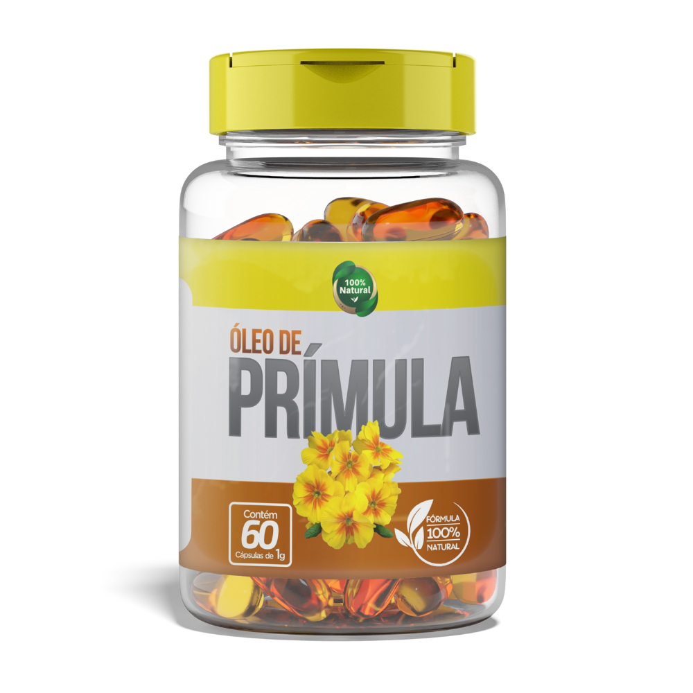 Óleo De Prímula 1000mg 60 Cápsulas Rico Em GLA e Ômega 6 100% Natural Premium