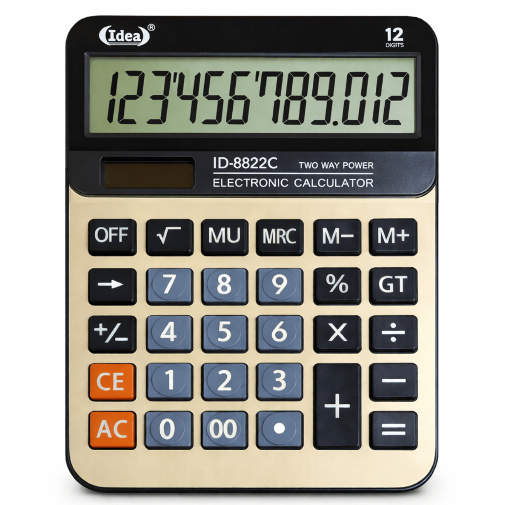 Calculadora Grande 12 Dígitos Display Claro Para Mesa de Escritório