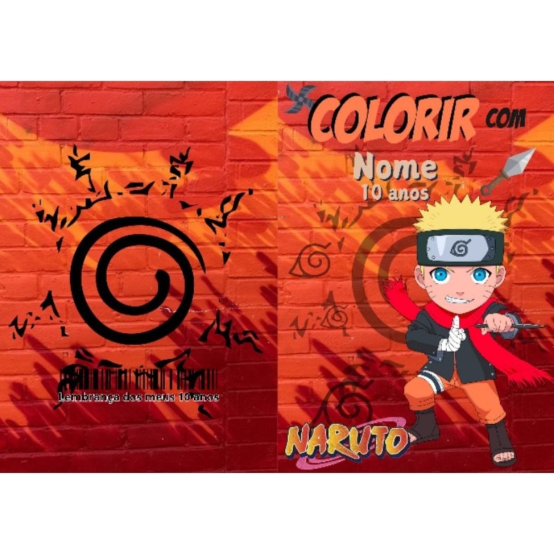Revista de Colorir NARUTO CUTE Personalizada Lembrancinha Festa Infantil Todos os Temas Livro