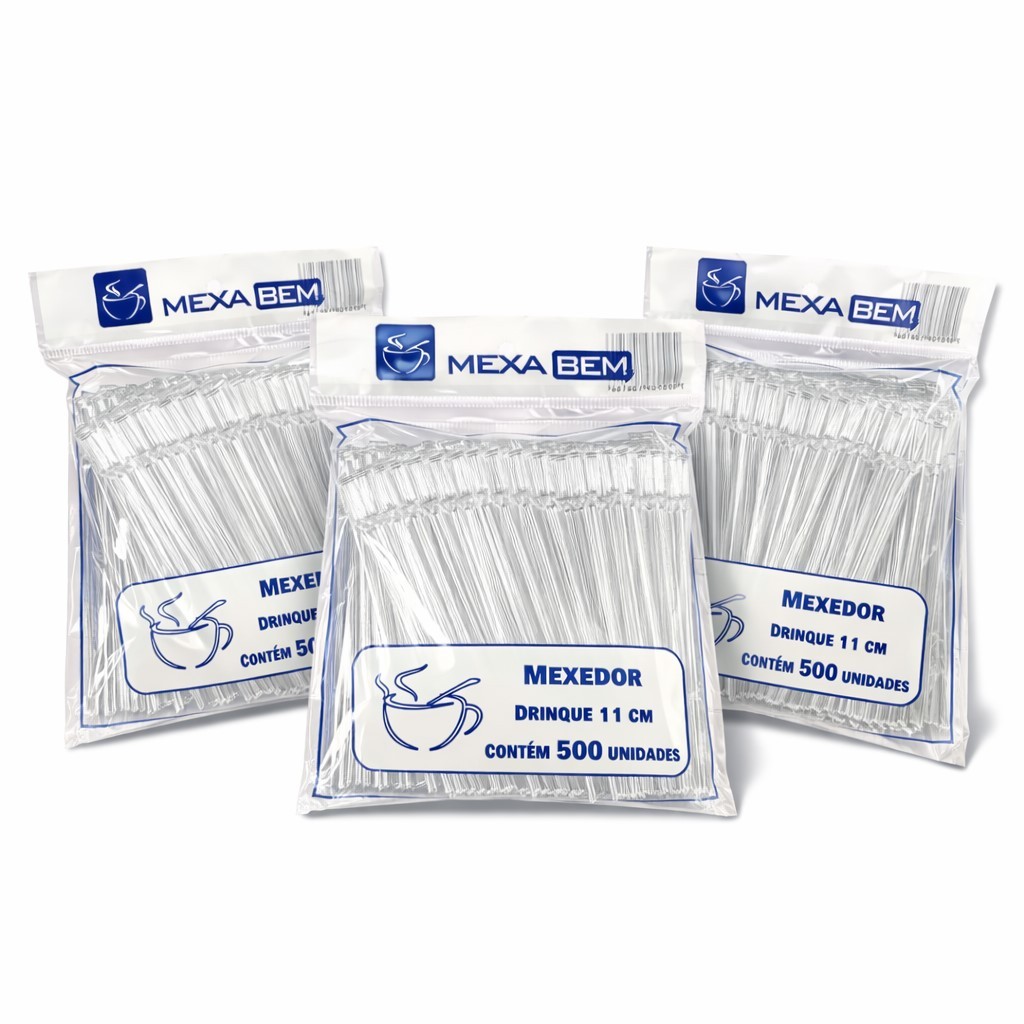 Mexedor Descartável Tipo Drinque Cristal 11cm c/1500 Un Mexa Bem em Oferta na Shopee