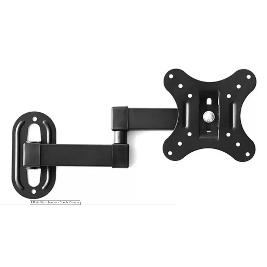 Suporte Monitor Articulado Parede Painel Tv 14 19 22 27 Pol Cor Preto