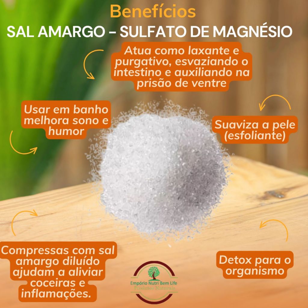 Sal Amargo - Salamargo Sulfato de Magnésio - (Sal de Epsom)